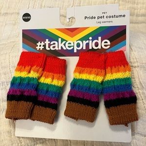 𝅺pride rainbow lgbtq Sweat Bands Dog and Cat Leg Warmers 4pc nwt costume XXS XS